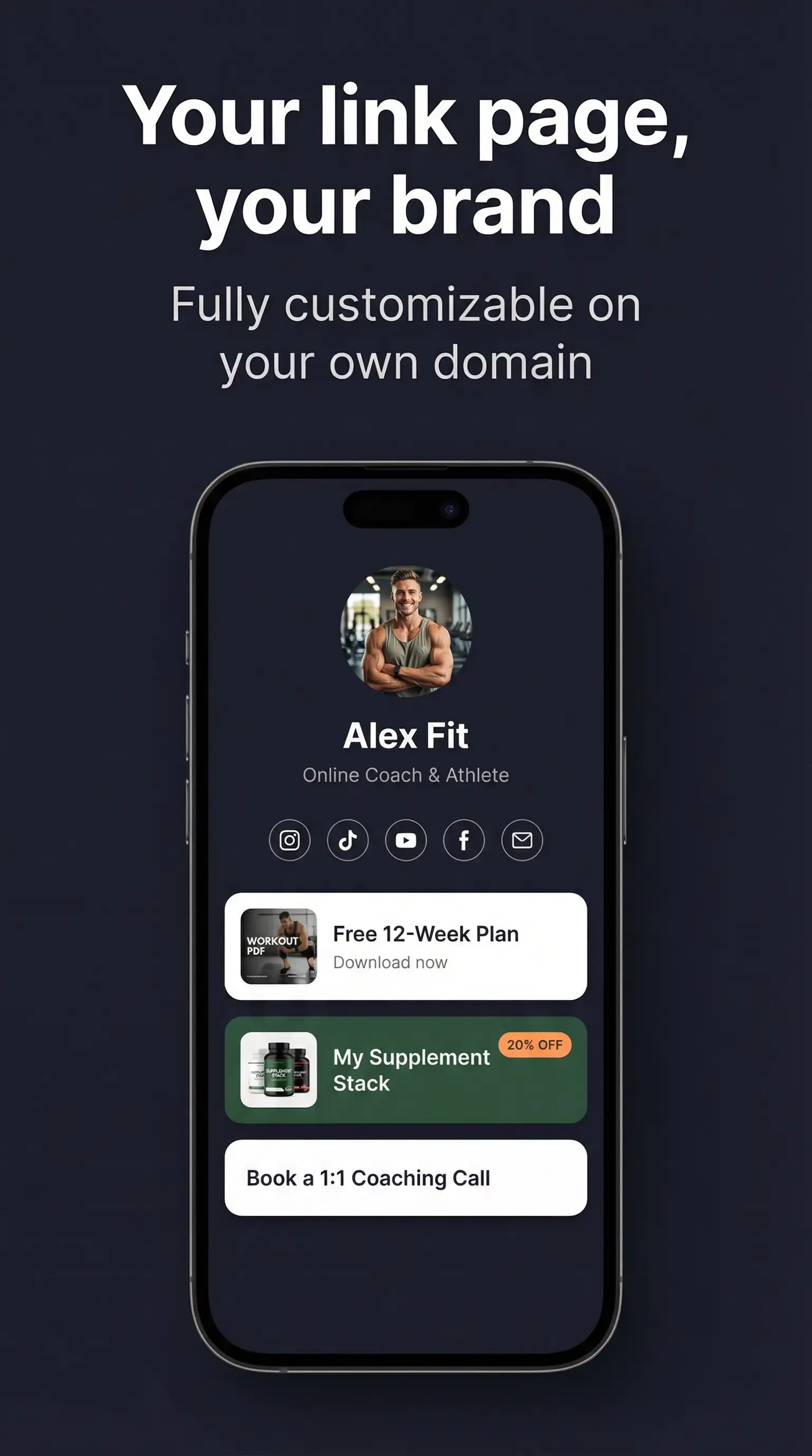 BioPilot Page Manager — link page preview